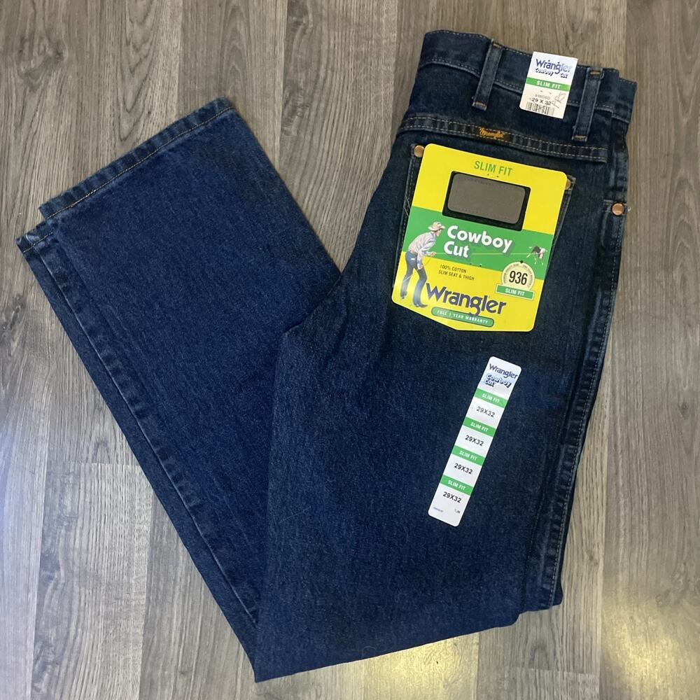 Wrangler, 936, Slim Fit, Jeans, Men’s 29x32, Cowboy Cut, Heavyweight Denim